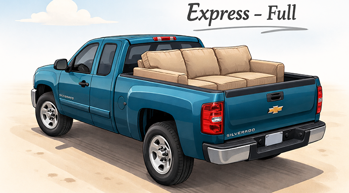 Large Express Load full truck bed